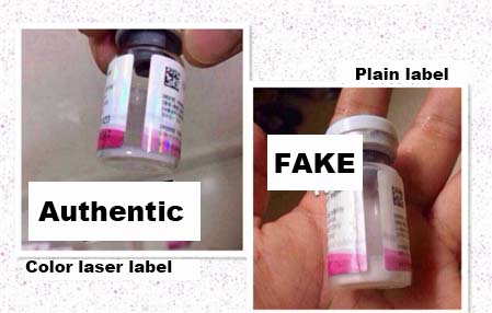 comparison of authentic Meditoxin & fake